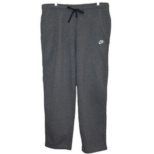 Nike Sweatpants Mens Sz XL Gray Elastic Waist Straight Leg Cotton Blend Pockets